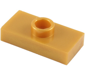 LEGO Or Perlé assiette 1 x 2 avec 1 Tenon (sans rainure inférieure) (3794)