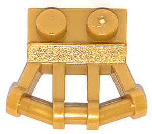 LEGO Pearl Gold Plate 1 x 2 with Angled Bar Handles (92692)