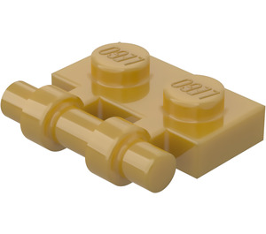 LEGO Pearl Gold Plate 1 x 2 with Handle (Open Ends) (2540)