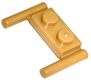 LEGO Parelmoer goud Plaat 1 x 2 met Handgrepen (Lage handgrepen) (3839)