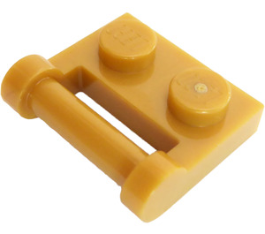 LEGO Oro perlato Piastra 1 x 2 con Lato Barra Maniglia (48336)