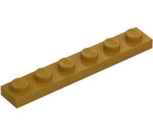 LEGO Parelmoer goud Plaat 1 x 6 (3666)