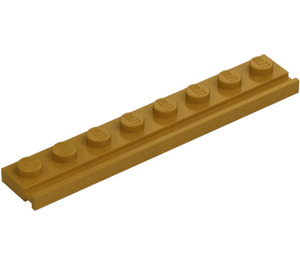 LEGO Pearl Gold Plate 1 x 8 with Door Rail (4510)