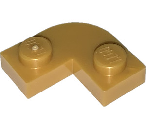 LEGO Parelmoer goud Plaat 2 x 2 Rond Hoek (79491)