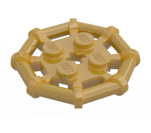 LEGO Perlgold Platte 2 x 2 mit Stange Rahmen Octagonal (Runde Noppen) (75937)