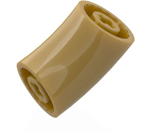 LEGO Pearl Gold Round Brick with Elbow (Shorter) (1986 / 65473)