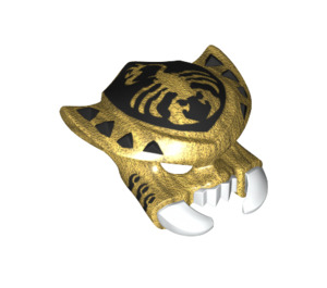 LEGO Pearl Gold Scorpion Mask with Scorm Markings (15215 / 15838)