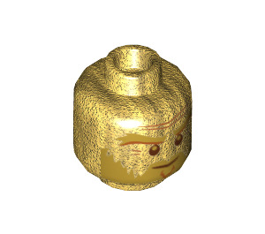 LEGO Perlgold Sensei Wu - Golden Minifigure Kopf (Einbau-Vollbolzen) (3626 / 74249)