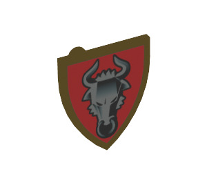 LEGO Parelmoer goud Schild - Driehoekig met Bull (3846 / 55844)