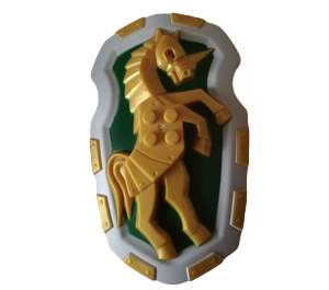 LEGO Pearl Gold Shield with Armored Horse/Unicorn (54181)