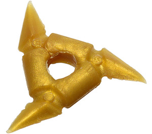 LEGO Pärlguld Shuriken Stjärna med släta handtag (93058)