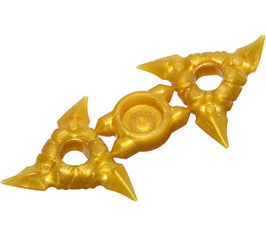 LEGO Pearl Gold Shuriken Throwing Star (2 Stars on sprue) (19807)