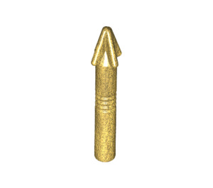 LEGO Pearl Gold Single Harpoon Head with 4 Grooves on Shaft (18041 / 57467)