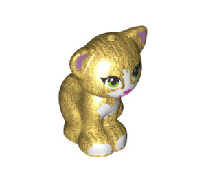 LEGO Pearl Gold Sitting Cat with Green Eyes (66363 / 66364)