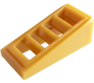 LEGO Oro perlato Pendenza 1 x 2 x 0.7 (18°) con Griglia (61409)