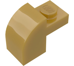 LEGO Pärlguld Backe 1 x 2 x 1.3 Böjd med Platta (6091 / 32807)