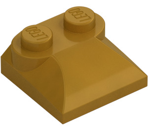 LEGO Perlgold Schrägstein 2 x 2 Gebogen mit gebogenem Ende (47457)