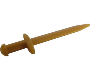 LEGO Pearl Gold Sword with Pointed Tip with Thin Crossguard (98370)