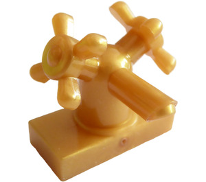 LEGO Perlgold Zapfhahn 1 x 2 mit Zwei Taps (Große Griffe) (6936)