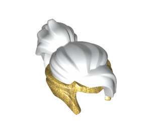 LEGO Pearl Gold Tiara and White Hair with Bangs and Ponytail (35685)