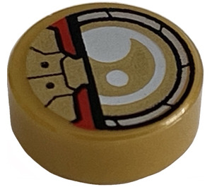 LEGO Parelmoer goud Tegel 1 x 1 Rond met Gold Oog (35380 / 105489)