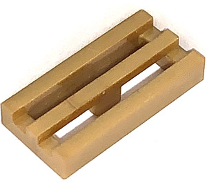 LEGO Pearl Gold Tile 1 x 2 Grille (with Bottom Groove) (2412 / 30244)