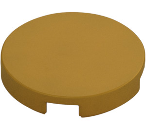 LEGO Pearl Gold Tile 2 x 2 Round with "X" Bottom (4150)