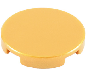 LEGO Pearl Gold Tile 2 x 2 Round with "X" Bottom (4150)