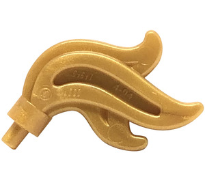 LEGO Pearl Gold Triple Feather Plume (Compact) (28661 / 64647)