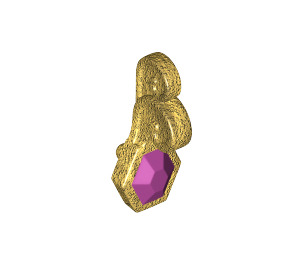 LEGO Pearl Gold Turban Pin with Magenta Jewel (17648 / 99593)