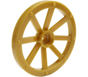 LEGO Pearl Gold Wagon Wheel Ø33.8 with 8 Spokes with Notched Hole (4489)