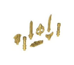 LEGO Pearl Gold Weapon Pack with Swords and Accessories (2665)