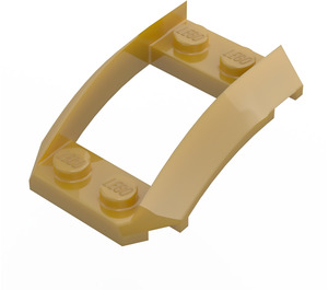 LEGO Oro perlato Cuneo 4 x 3 Curvo con 2 x 2 Ritaglio (47755)