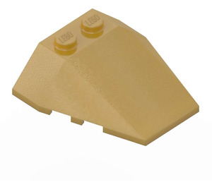 LEGO Pearl Gold Wedge 4 x 4 Triple with Stud Notches (48933)