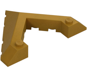 LEGO Pearl Gold Wedge 6 x 8 (45°) with Pointed Cutout (22390)