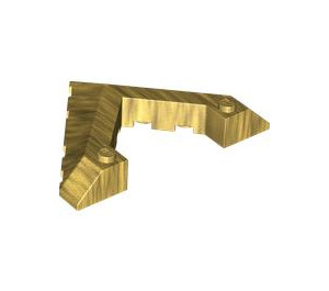 LEGO Pearl Gold Wedge 6 x 8 (45°) with Pointed Cutout (22390)