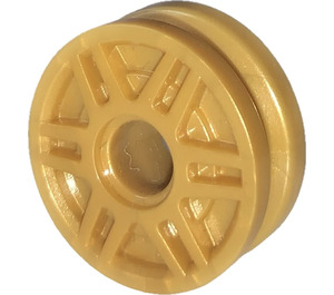 LEGO Pearl Gold Wheel Rim Ø18 x 7  with Deep Spokes and Brake Rotor (13971 / 77031)