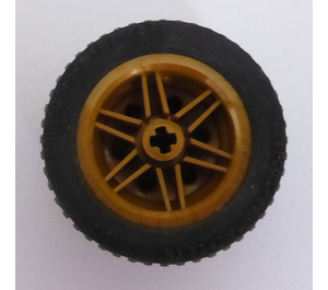 LEGO Pearl Gold Wheel Rim Ø30 x 20 with No Pinholes, with Reinforced Rim with Tire, Low Profile, Wide Ø43.2 X 22 ZR