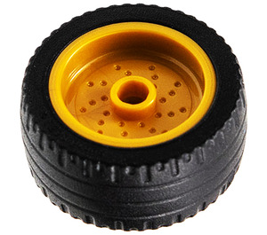 LEGO Perlgold Wheel Rim Dia. 18 x 12 Stud with Black Tyre low profile 24x12