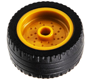 LEGO Pearl Gold Wheel Rim Dia. 18 x 12 Stud with Black Tyre low profile 24x12