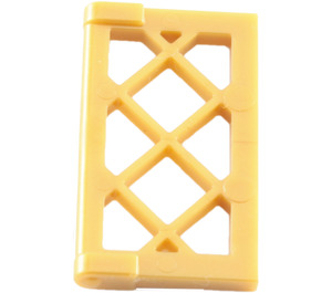 LEGO Parelmoer Goud Venster Pane 1 x 2 x 3 Lattice (Versterkt) (60607)