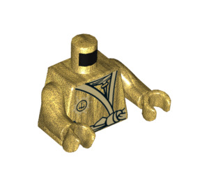 LEGO Perle guld Zane - Golden med Pandebånd Minifig Torso (973 / 76382)