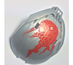 LEGO Pearl Light Gray Bionicle Bohrok Windscreen 4 x 5 x 7 with Red Markings (41671 / 45862)