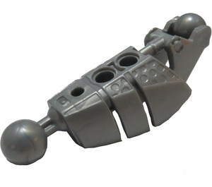LEGO Pearl Light Gray Bionicle Toa Leg with Armor, Vents, and Ball Joints (53574)