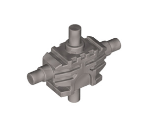 레고 펄 라이트 그레이 미니피그 기계 몸통 ~와 함께 4 옆 Attachment Cylinders (54275)