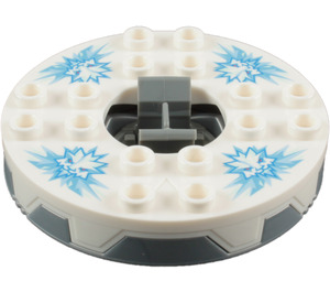 LEGO Parelmoer Lichtgrijs Ninjago Spinner met Wit Top en Medium Blauw Ice Shards (98354)