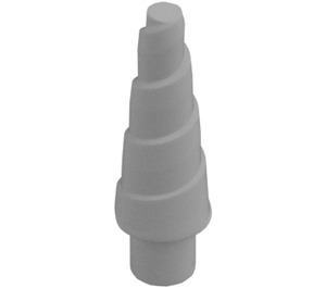 LEGO Perle lysegrå Unicorn Horn med Spiral (34078 / 89522)