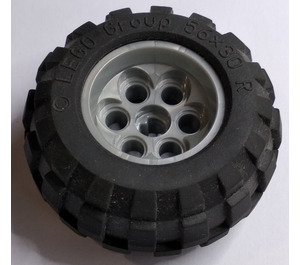 LEGO Pearl Light Gray Wheel 49.6 x 28 VR with Tyre 56 x 30 R Balloon