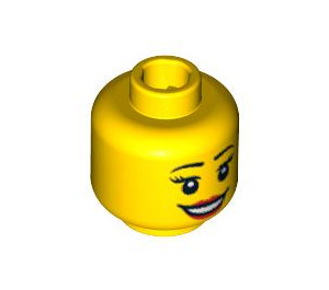 LEGO Peasant Smiling met Donkeroranje Haar Hoofd (Verzonken solide nop) (3626 / 96001)