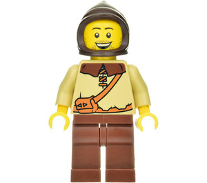 LEGO Peasant with Dark Brown Hood, Tan Shirt and Reddish Brown Legs Minifigure